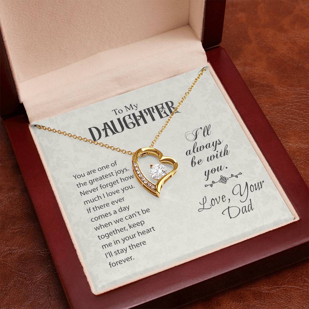 To My Daughter Forever Love Necklace from Dad – Heart Pendant Gift of Love