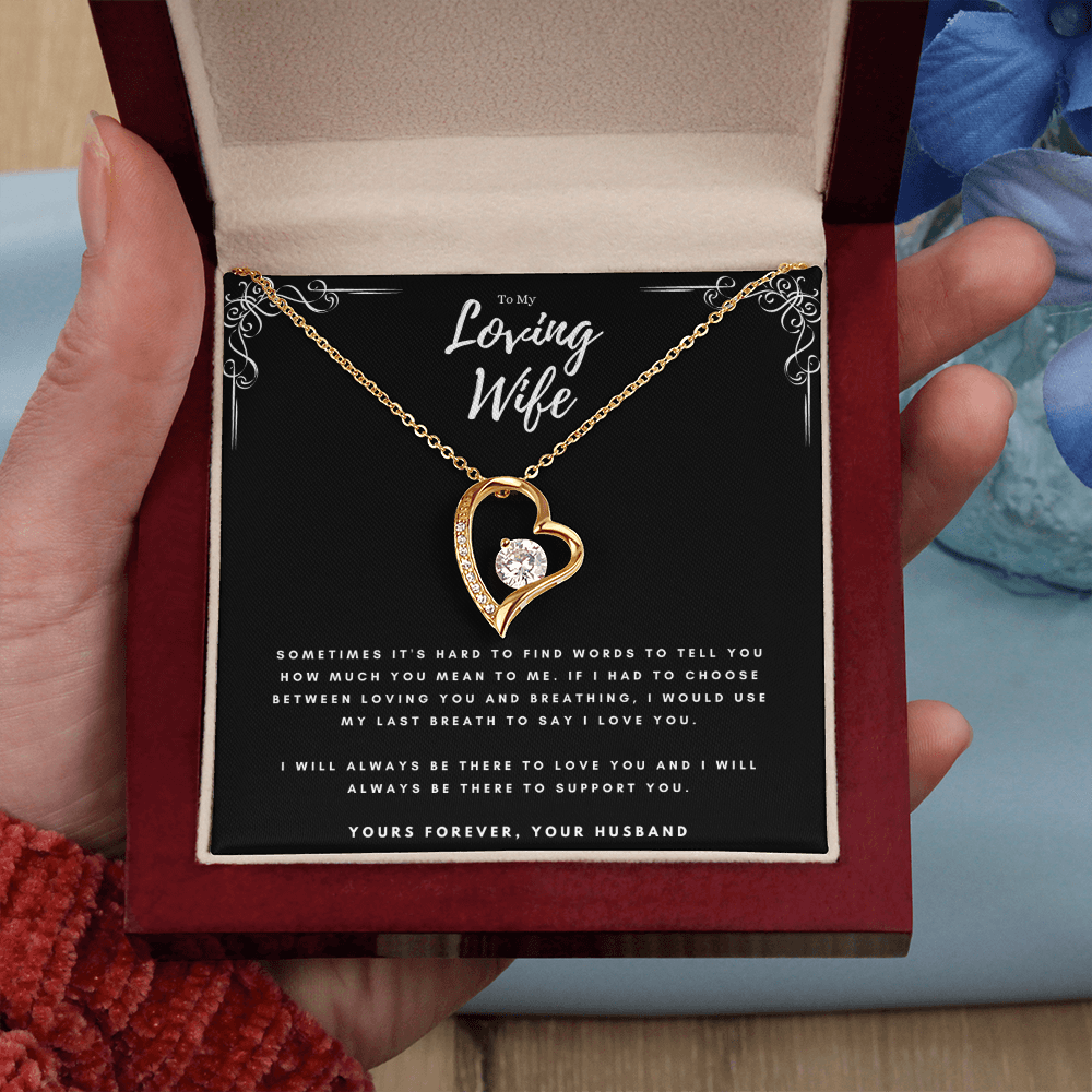 To My Loving Wife Valentines Day Forever Love Necklace Message Card Gift From Husband, Wife Anniversary Birthday Present, Christmas Jewelry Gift For Wife by Best Gifts 305