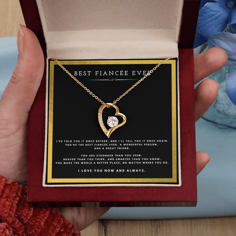 Best Fiancée Ever Anniversary Message Card Jewelry Forever Love Necklace Gift From Fiancé for Valentines Day Birthday Present, Christmas Gifts For Fiancée by Best Gifts 305
