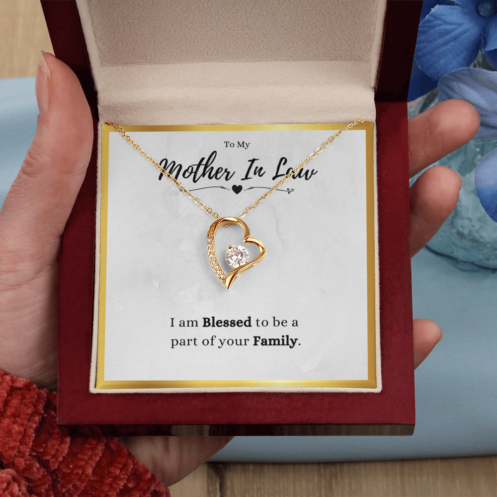 Mother In Law Gift, Blessed, Forever Love Necklace With Message Card, Mother In Law Wedding Gift From Bride by Best Gifts 305
