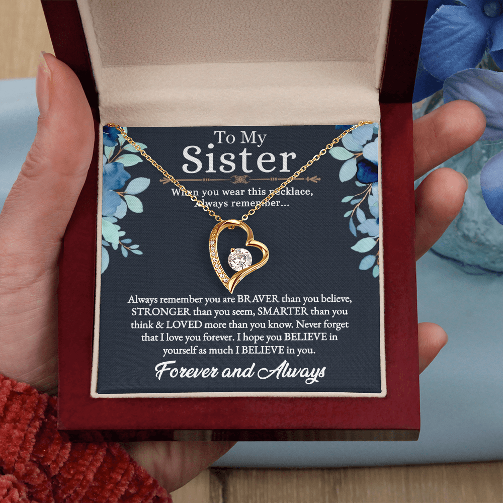 Gift For Twin Sister, Twin Sister, Sister Best Friend, Born Together, Forever Best Friend - Forever Love Necklace With Message Card