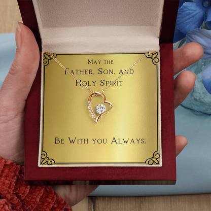 Christian Jewelry, For Women, Confirmation Gift For Girl, Gifts For Her, Holy Spirit Be With You, Catholic Gifts - Forever Love Necklace with Message Card by Best Gifts 305