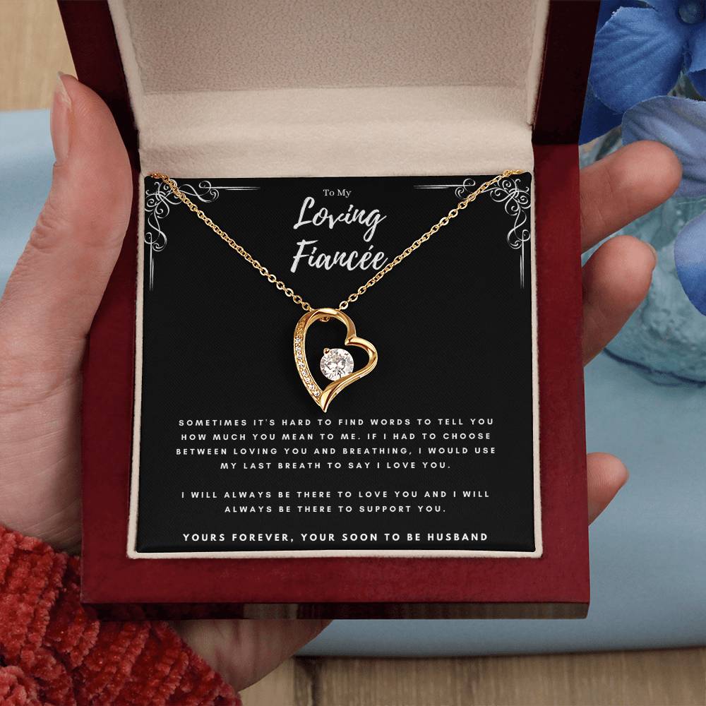 To My Loving Fiancée Valentines Day Forever Love Necklace Message Card Gift From Husband, Fiancée Anniversary Birthday Present, Christmas Jewelry Gift For Fiancée by Best Gifts 305