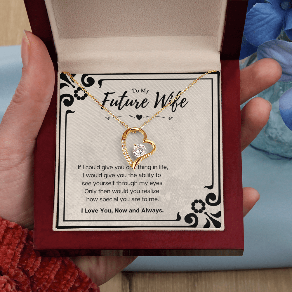 Future Wife Birthday Gift Message Card Jewelry Forever Love Necklace, Heartwarming Mothers Day Present From Fiancé, Fiancée Anniversary Valentines Day Gift For Her by Best Gifts 305