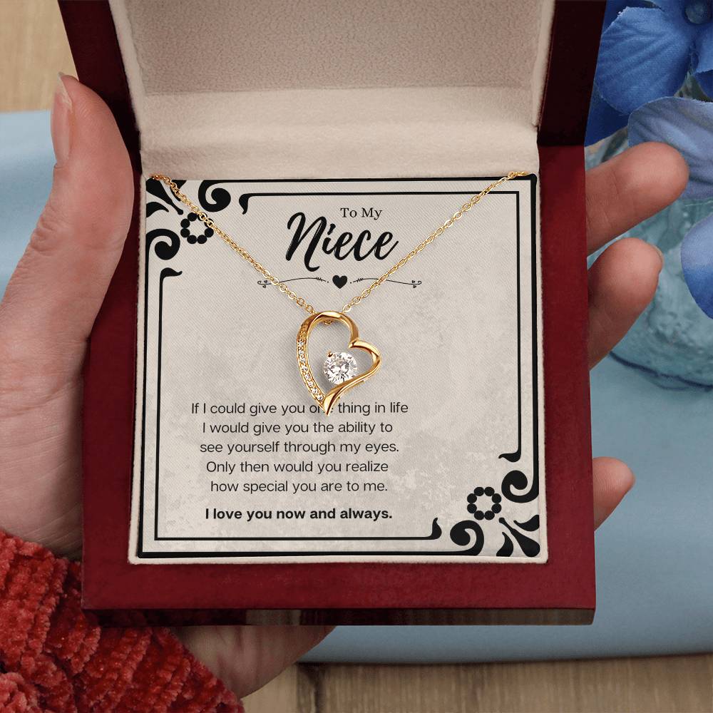 Niece Heartfelt Message Forever Love Necklace Heart Jewelry Gift From Aunt, Niece Graduation Present, Birthday Gifts For Niece by Best Gifts 305