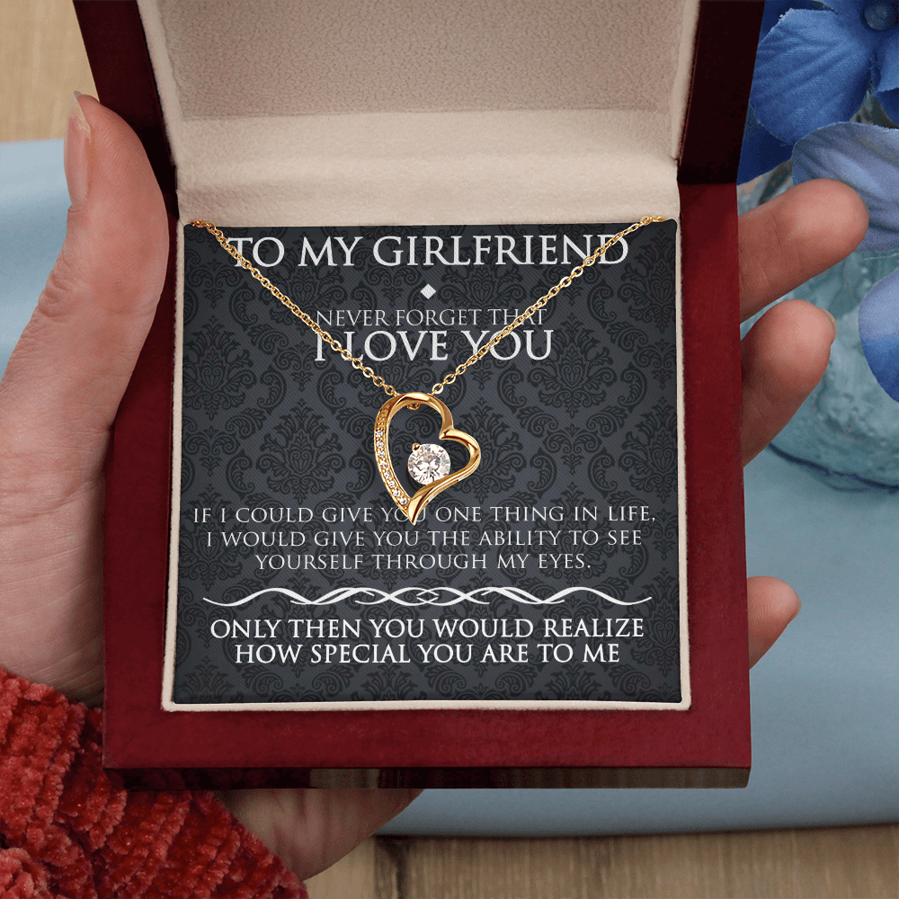 Birthday Gift For Girlfriend, Necklace For Girlfriend, Gift For Her, I Love You Girlfriend - Forever Love Necklace With Sweet Message Card