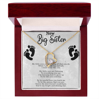 Big Sister Gift From New Baby, New Big Sister Jewelry, New Big Sister Gift, I Want To Be Like You - Forever Love Necklace With Message Card