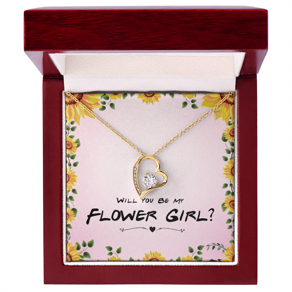Flower Girl Proposal Gift, Will You Be My Flower Girl, Flower Girl Gift From Bride - Forever Love Necklace with Message Card by Best Gifts 305