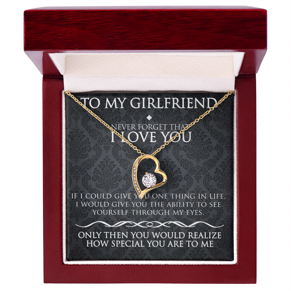 Birthday Gift For Girlfriend, Necklace For Girlfriend, Gift For Her, I Love You Girlfriend - Forever Love Necklace With Sweet Message Card