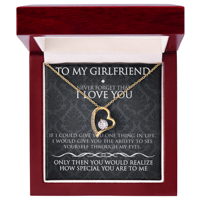 Birthday Gift For Girlfriend, Necklace For Girlfriend, Gift For Her, I Love You Girlfriend - Forever Love Necklace With Sweet Message Card