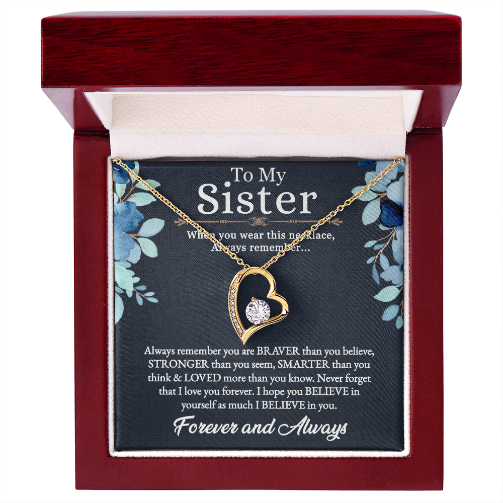 Gift For Twin Sister, Twin Sister, Sister Best Friend, Born Together, Forever Best Friend - Forever Love Necklace With Message Card