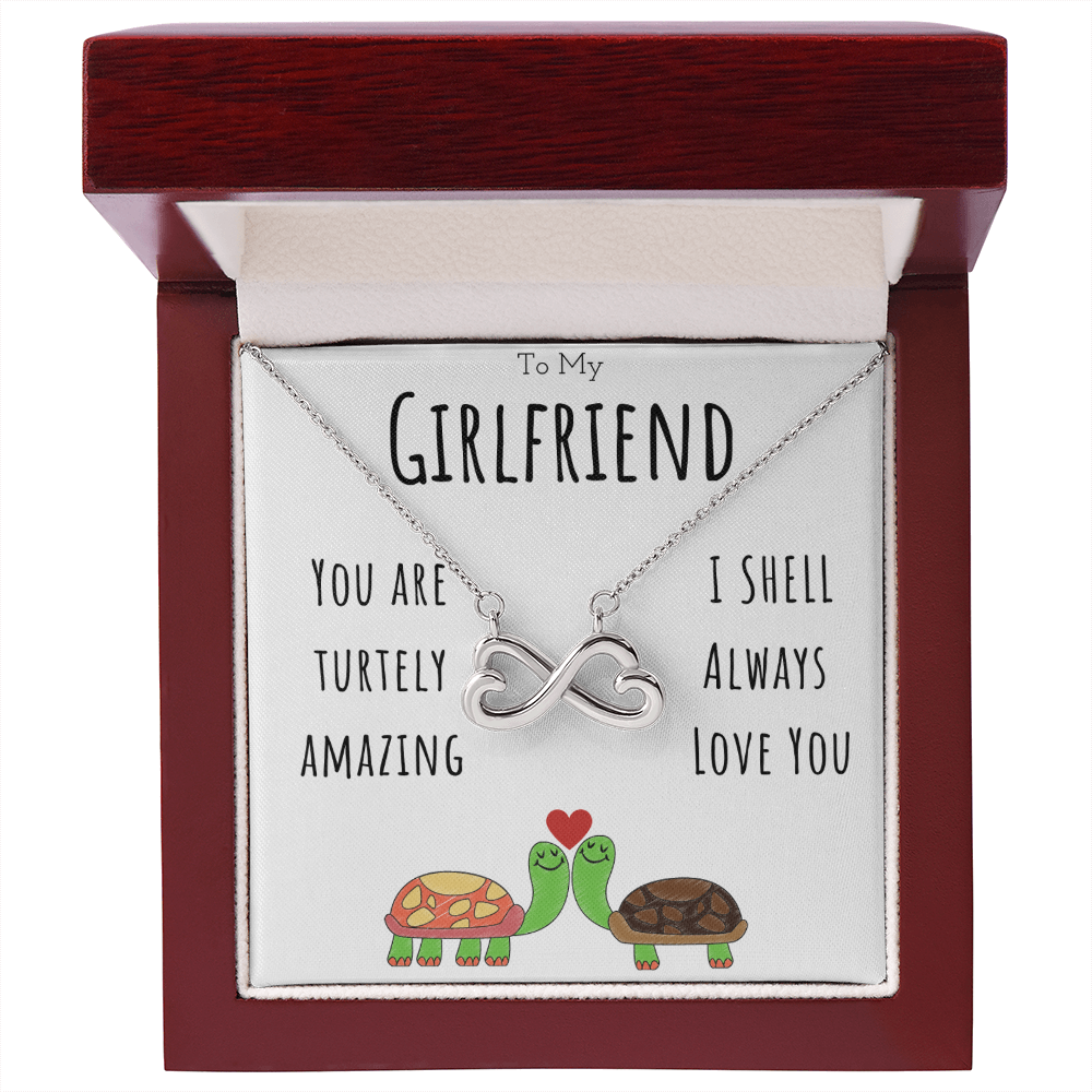 To My Girlfriend Funny Turtle Message Card Jewelry Endless Love Necklace Gift From Boyfriend, Cute Turtle Animal Pun Birthday Gift For Girlfriend, Anniversary Present For Her by Best Gifts 305
