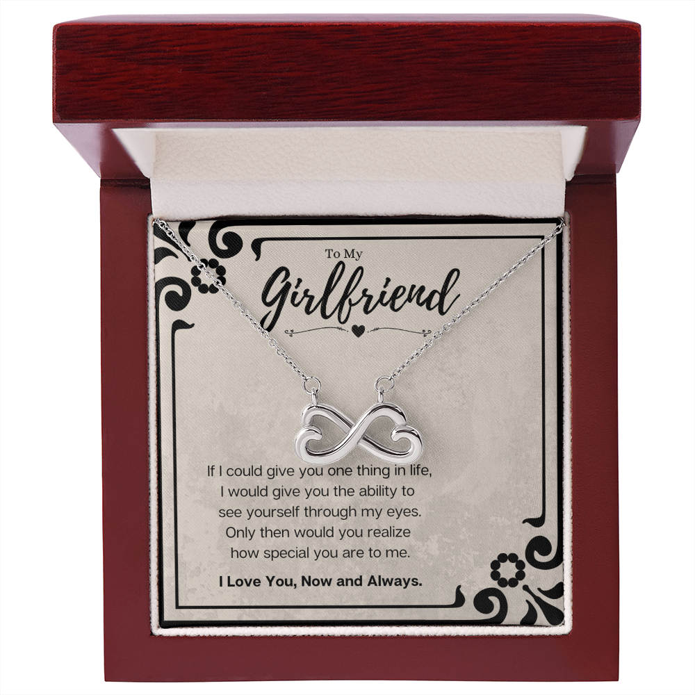 Boyfriend To Girlfriend Birthday Gift Message Card Jewelry Endless Love Necklace, Heartwarming Mothers Day Present From Boyfriend, Girlfriend Anniversary Valentines Day Gift For Her by Best Gifts 305