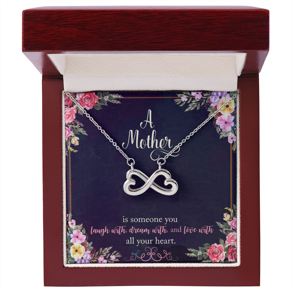 Endless Love Necklace for Mom - Heart-Shaped Infinity Pendant in 14k White Gold or 18k Yellow Gold Finish - Thoughtful Gift for Mother's Day, Birthday, or Any Special Occasion