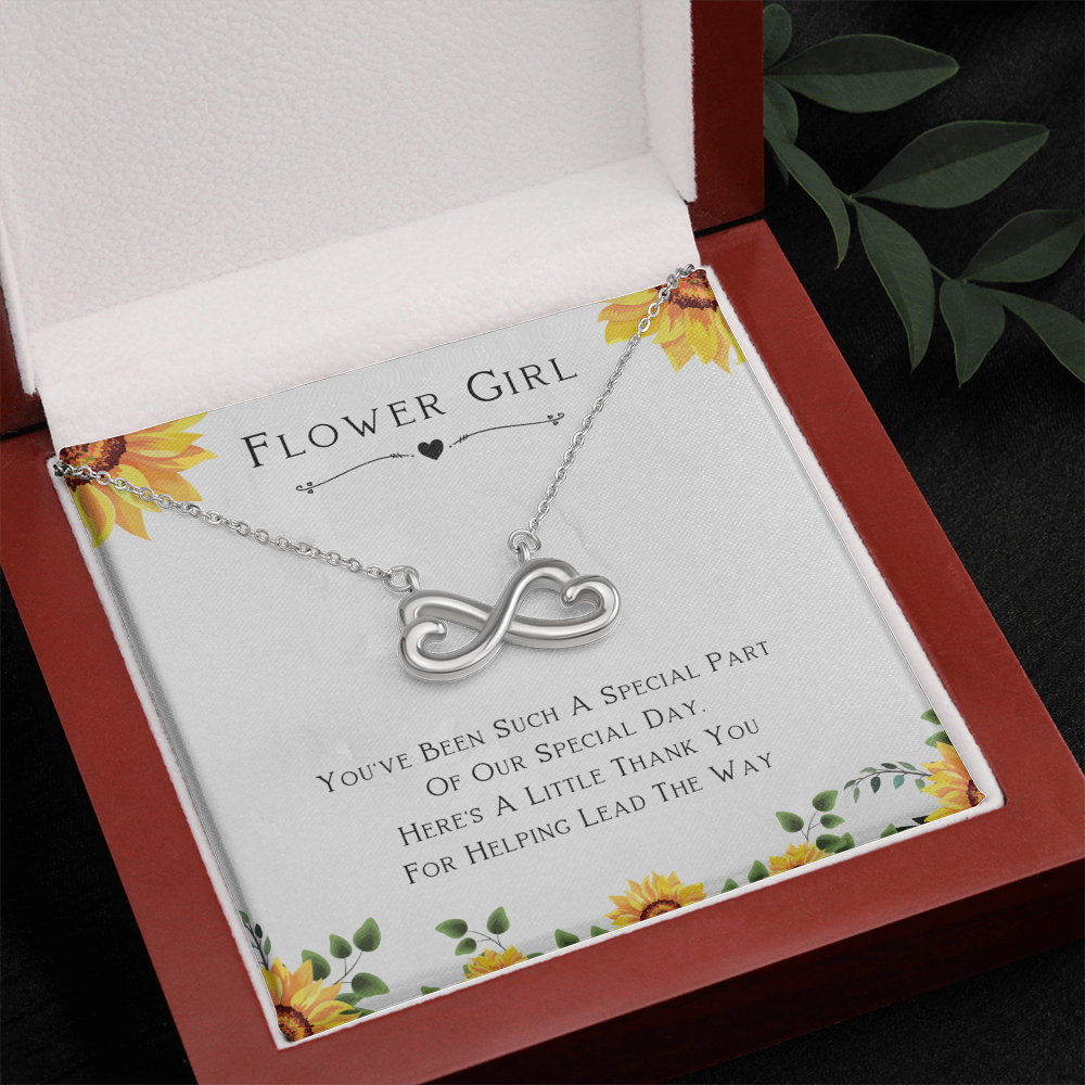 Flower Girl Gift For Wedding Day, Thank You For Leading The Way, Flower Girl Gift From Bride - Endless Love Necklace with Cute Message Card by Best Gifts 305