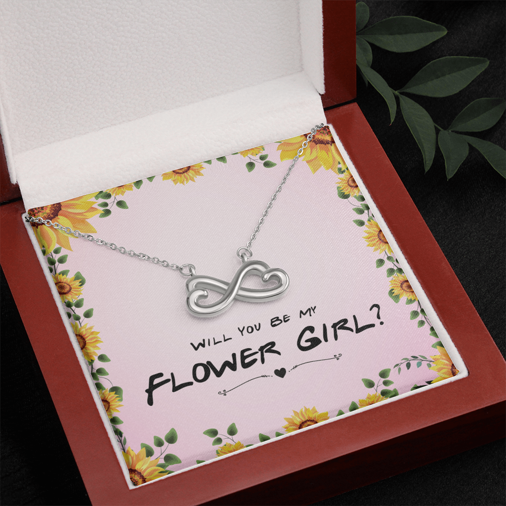 Flower Girl Proposal Gift, Will You Be My Flower Girl, Flower Girl Gift From Bride - Endless Love Necklace with Message Card by Best Gifts 305