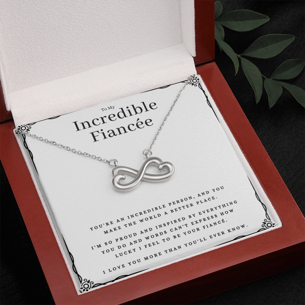 To My Incredible Fiancée Jewelry Message Card Gift Endless Love Necklace Birthday Present From Fiancé, Incredible Fiancée Valentines Day Present by Best Gifts 305