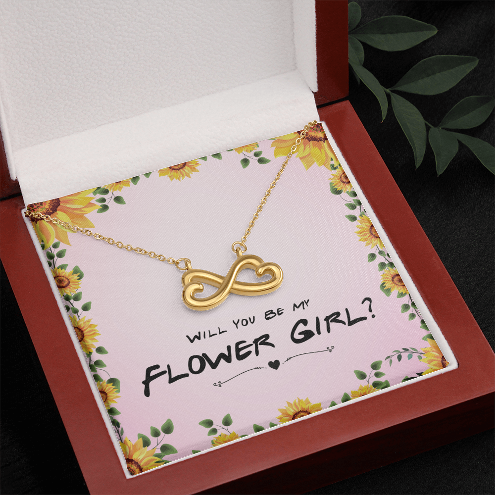 Flower Girl Proposal Gift, Will You Be My Flower Girl, Flower Girl Gift From Bride - Endless Love Necklace with Message Card by Best Gifts 305
