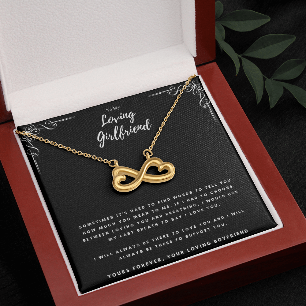 To My Loving Girlfriend Valentines Day Endless Love Necklace Message Card Gift From Boyfriend, Girlfriend Anniversary Birthday Present, Christmas Jewelry Gift For Girlfriend by Best Gifts 305