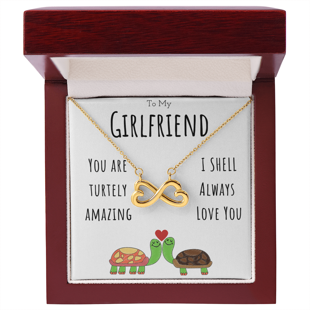 To My Girlfriend Funny Turtle Message Card Jewelry Endless Love Necklace Gift From Boyfriend, Cute Turtle Animal Pun Birthday Gift For Girlfriend, Anniversary Present For Her by Best Gifts 305