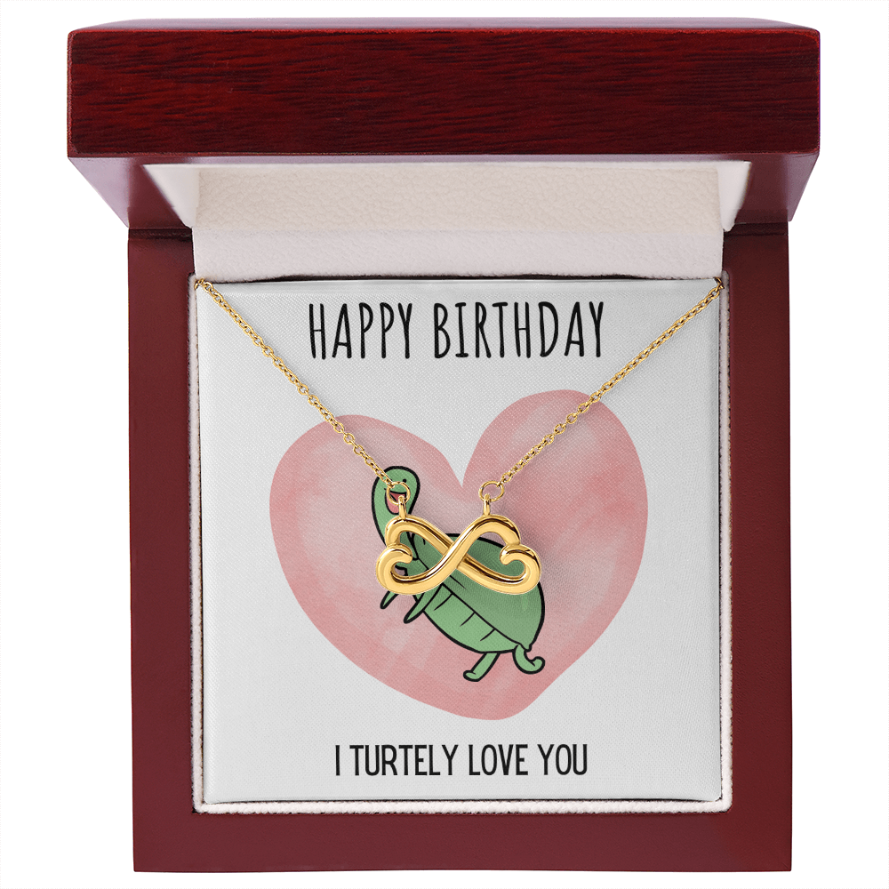 Funny Turtle Endless Love Necklace Happy Birthday Gift For Her, Animal Pun Message Card Jewelry Birthday Present From Him, Dad Joke Gag Gifts For Birthday by Best Gifts 305