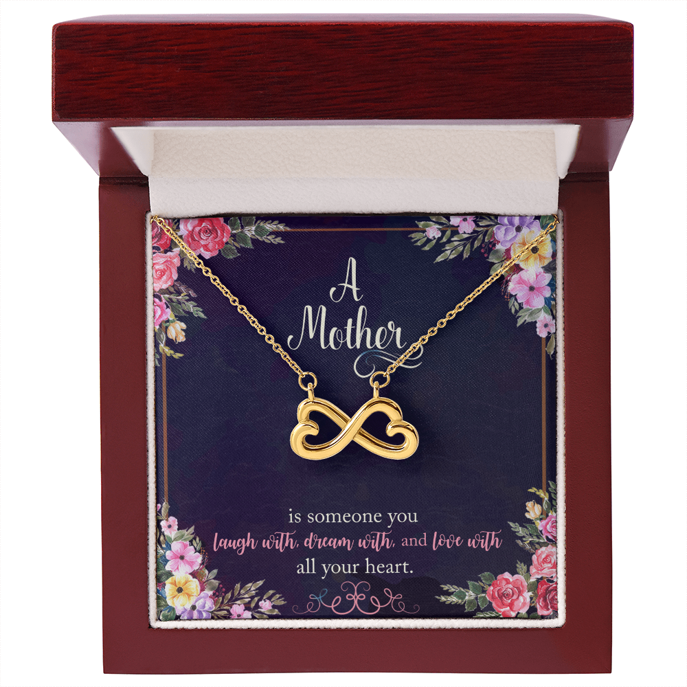 Endless Love Necklace for Mom - Heart-Shaped Infinity Pendant in 14k White Gold or 18k Yellow Gold Finish - Thoughtful Gift for Mother's Day, Birthday, or Any Special Occasion