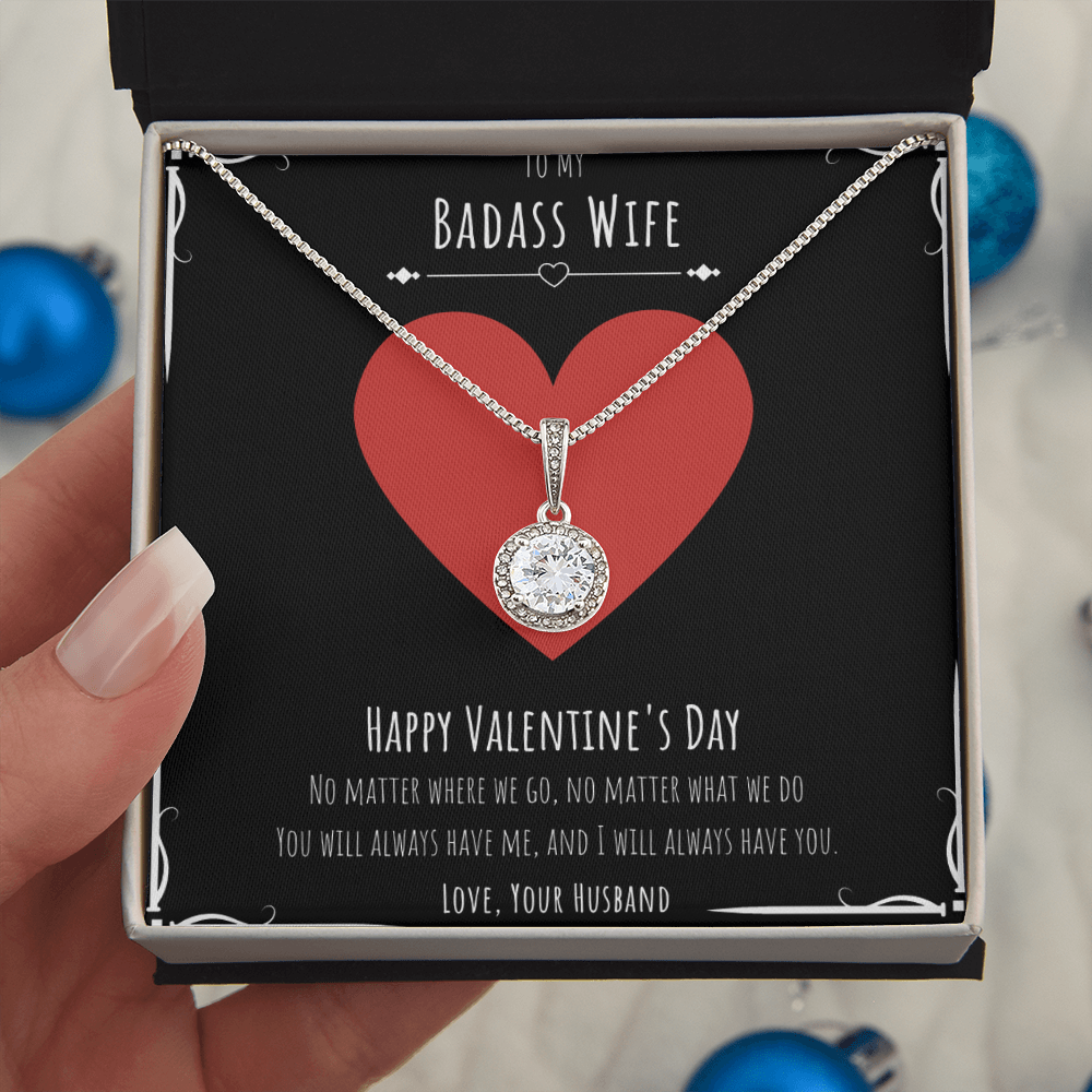 Badass Wife Valentines Day Gift Eternal Hope Necklace Message Card Gift From Husband, Wife Birthday Anniversary Jewelry Present by Best Gifts 305