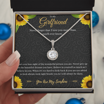 To My Girlfriend Eternal Hope Necklace Gift From Boyfriend, Girlfriend Anniversary Present, Girlfriend Valentines Day Message Card Jewelry Gift For Birthday by Best Gifts 305