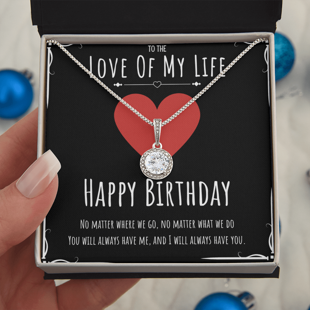 Happy Birthday Eternal Hope Necklace Jewelry Message Card For The Love Of My Life, Cute Heart Romantic Necklace Bday Present From Husband, Heartfelt Appreciation Birthday Necklace Gift For Her by Best Gifts 305