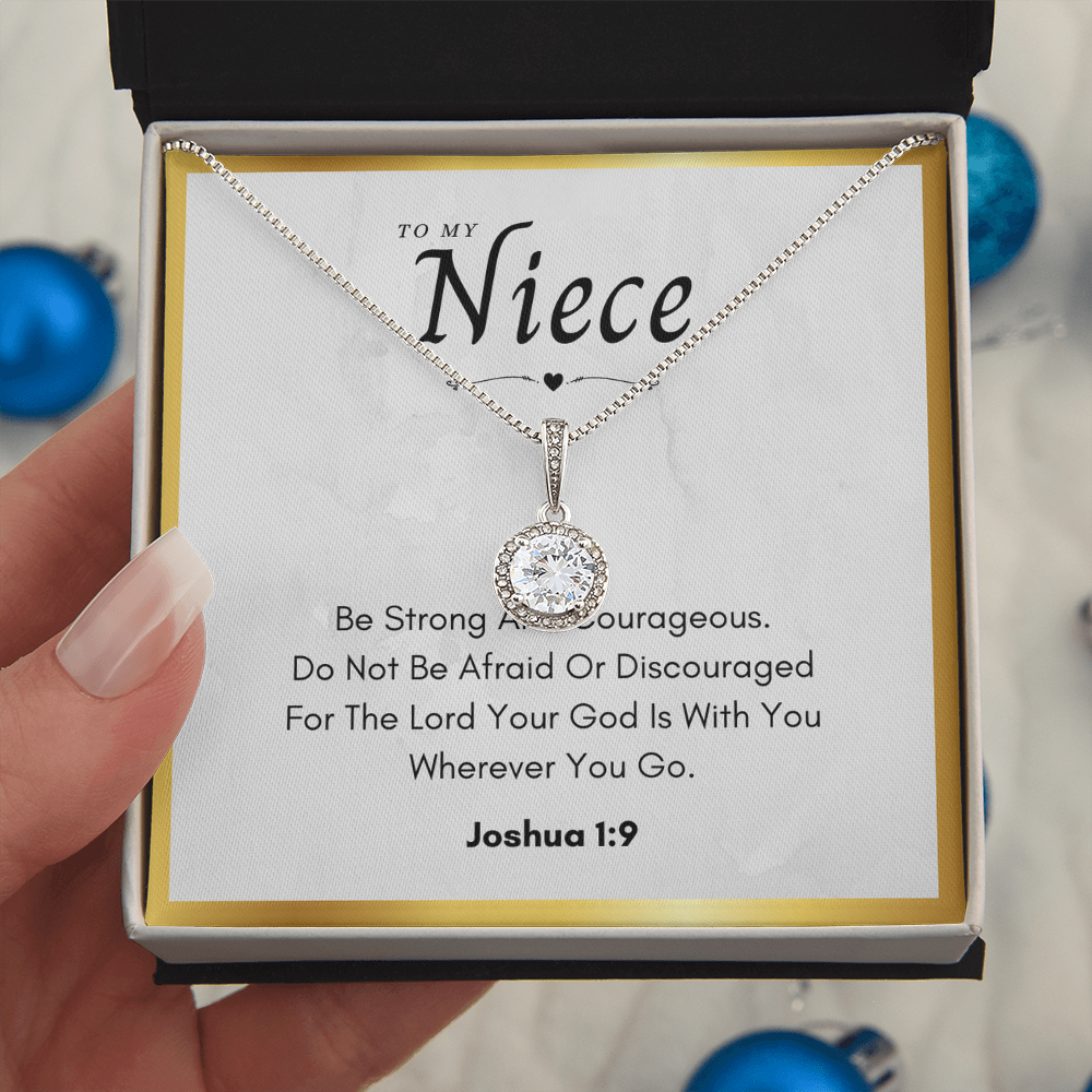 Niece Communion Gift Eternal Hope Necklace Bible Verse Joshua 1 Confirmation Present From Uncle Religious Neice Jewelry by Best Gifts 305
