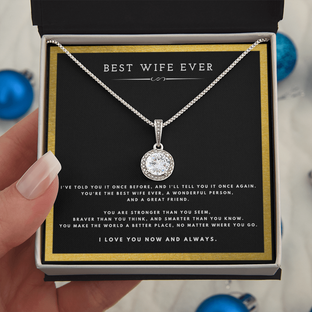 Best Wife Ever Anniversary Message Card Jewelry Eternal Hope Necklace Gift From Husband for Valentines Day Birthday Present, Christmas Gifts For Wife by Best Gifts 305