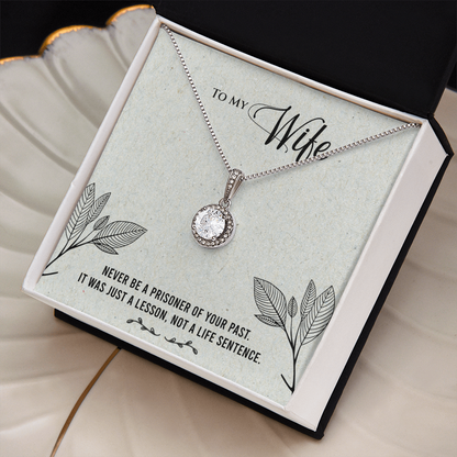 Husband to Wife Gift, Eternal Hope Necklace To My Wife, Wedding Anniversary Gift For Wife, Message Card Jewelry For Wife