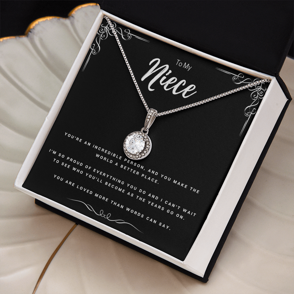 Aunt To Niece Unique Personal Message Eternal Hope Necklace Gift, Beautiful Birthday Gifts For Niece, Niece Graduation Present From Proud Auntie by Best Gifts 305