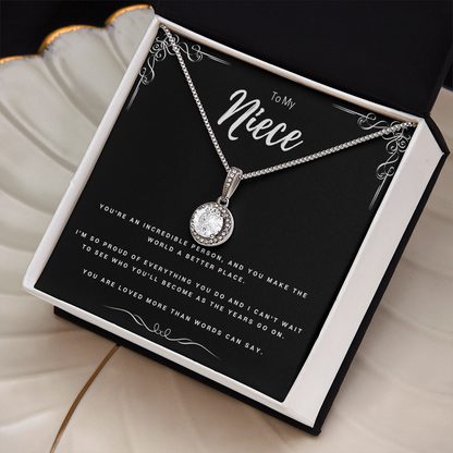 Aunt To Niece Unique Personal Message Eternal Hope Necklace Gift, Beautiful Birthday Gifts For Niece, Niece Graduation Present From Proud Auntie by Best Gifts 305