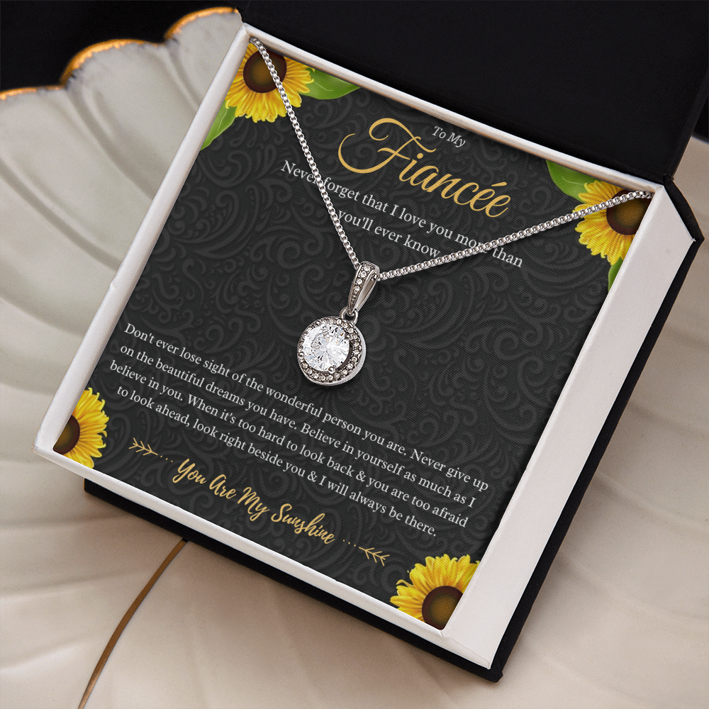 To My Fiancée Eternal Hope Necklace Gift From Fiancé, Fiancée Anniversary Present, Fiancée Valentines Day Message Card Jewelry Gift For Birthday by Best Gifts 305