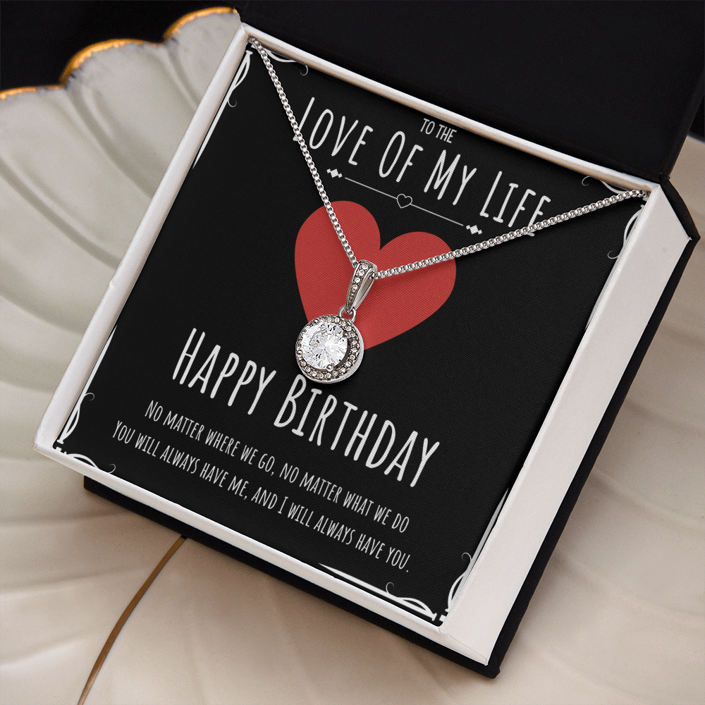 Happy Birthday Eternal Hope Necklace Jewelry Message Card For The Love Of My Life, Cute Heart Romantic Necklace Bday Present From Husband, Heartfelt Appreciation Birthday Necklace Gift For Her by Best Gifts 305