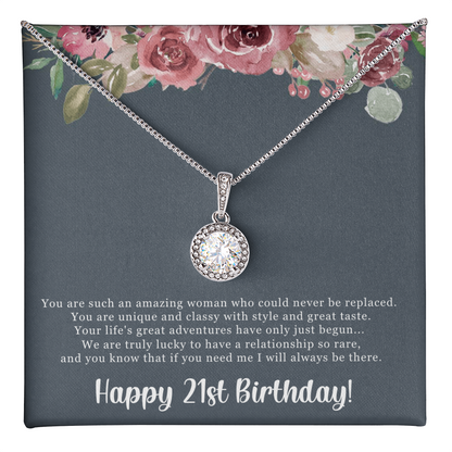 Birthday Gift For Her, Happy 21st Birthday, 21st Birthday, You Are Such An Amazing Woman - Eternal Hope Necklace With Sweet Greeting Card by Best Gifts 305