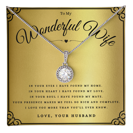 To My Wonderful Wife Eternal Hope Necklace Gift For Wife Anniversary, Wife Valentines Day Message Card Christmas Present From Husband, Wife Birthday Jewelry Gift by Best Gifts 305