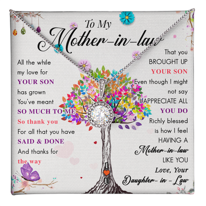 Mother-In-Law Eternal Hope Necklace, Gift From Daughter-In-Law, Gift to Mother-in-Law for Christmas, Mother's Day Gift, Mother-In-Law Birthday Jewelry