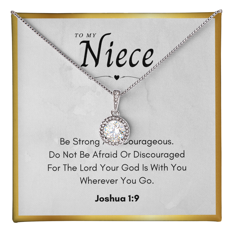 Niece Communion Gift Eternal Hope Necklace Bible Verse Joshua 1 Confirmation Present From Uncle Religious Neice Jewelry by Best Gifts 305