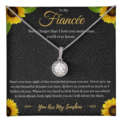 To My Fiancée Eternal Hope Necklace Gift From Fiancé, Fiancée Anniversary Present, Fiancée Valentines Day Message Card Jewelry Gift For Birthday by Best Gifts 305