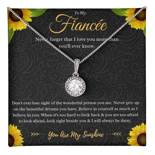 To My Fiancée Eternal Hope Necklace Gift From Fiancé, Fiancée Anniversary Present, Fiancée Valentines Day Message Card Jewelry Gift For Birthday by Best Gifts 305