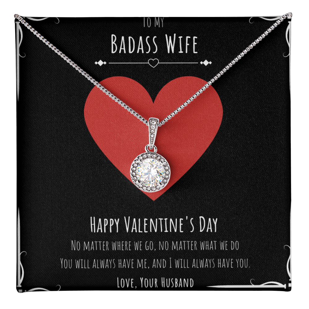 Badass Wife Valentines Day Gift Eternal Hope Necklace Message Card Gift From Husband, Wife Birthday Anniversary Jewelry Present by Best Gifts 305