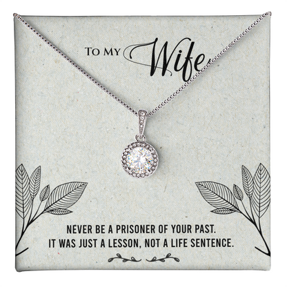 Husband to Wife Gift, Eternal Hope Necklace To My Wife, Wedding Anniversary Gift For Wife, Message Card Jewelry For Wife