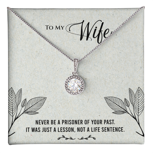 Husband to Wife Gift, Eternal Hope Necklace To My Wife, Wedding Anniversary Gift For Wife, Message Card Jewelry For Wife