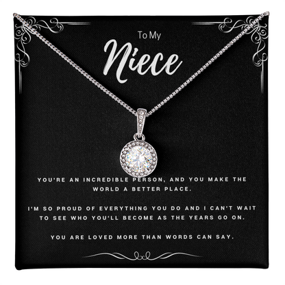 Aunt To Niece Unique Personal Message Eternal Hope Necklace Gift, Beautiful Birthday Gifts For Niece, Niece Graduation Present From Proud Auntie by Best Gifts 305