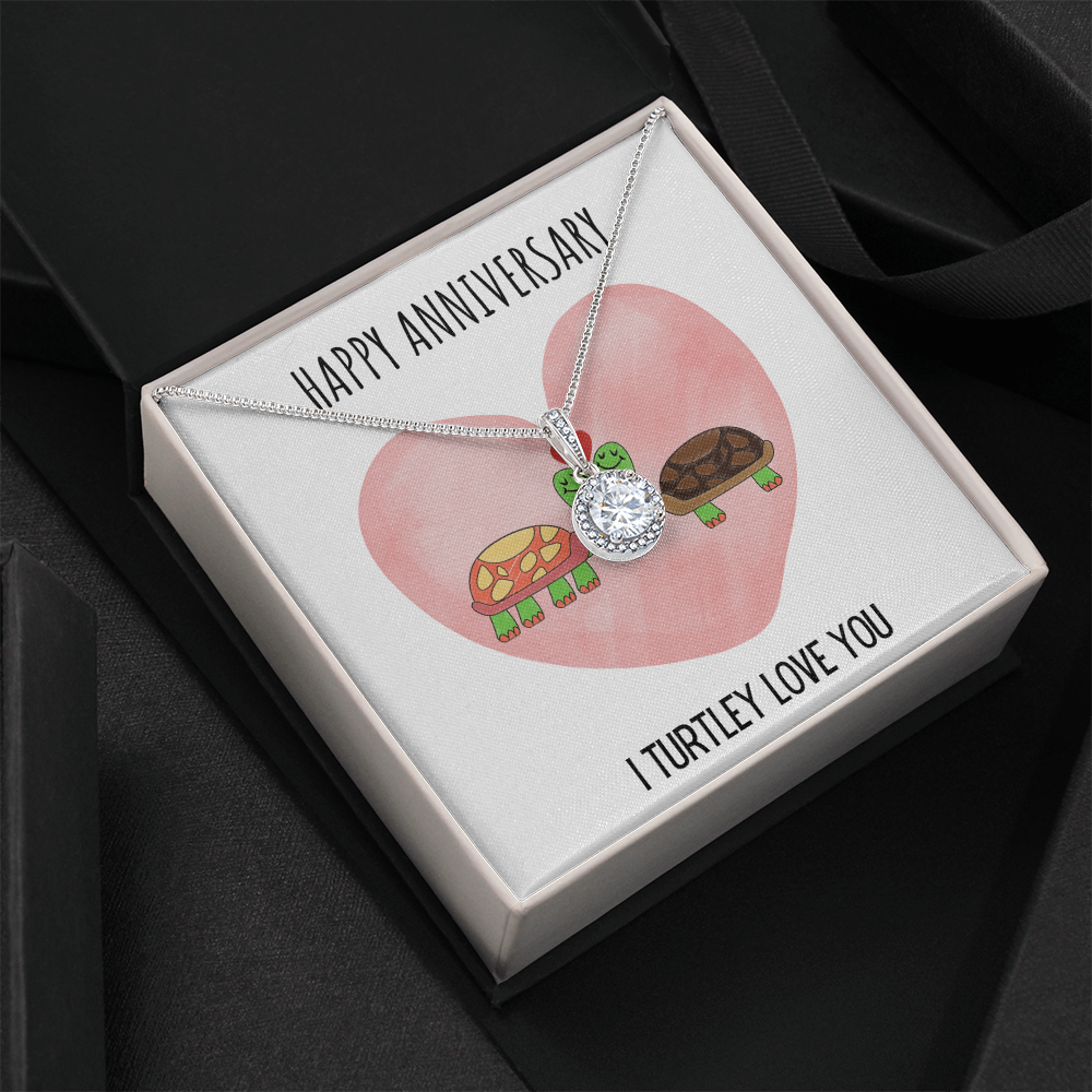 Funny Turtle Anniversary Eternal Hope Necklace Jewelry Gift For Her, Funny Turtle Anniversary Present From Him, Turtley Love You Cute Anniversary Message Card Jewelry, Turtle Puns by Best Gifts 305