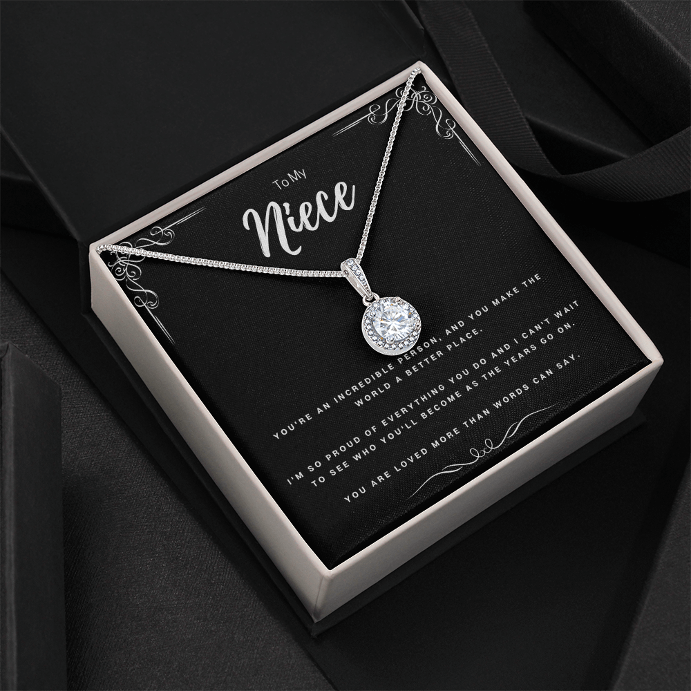 Aunt To Niece Unique Personal Message Eternal Hope Necklace Gift, Beautiful Birthday Gifts For Niece, Niece Graduation Present From Proud Auntie by Best Gifts 305