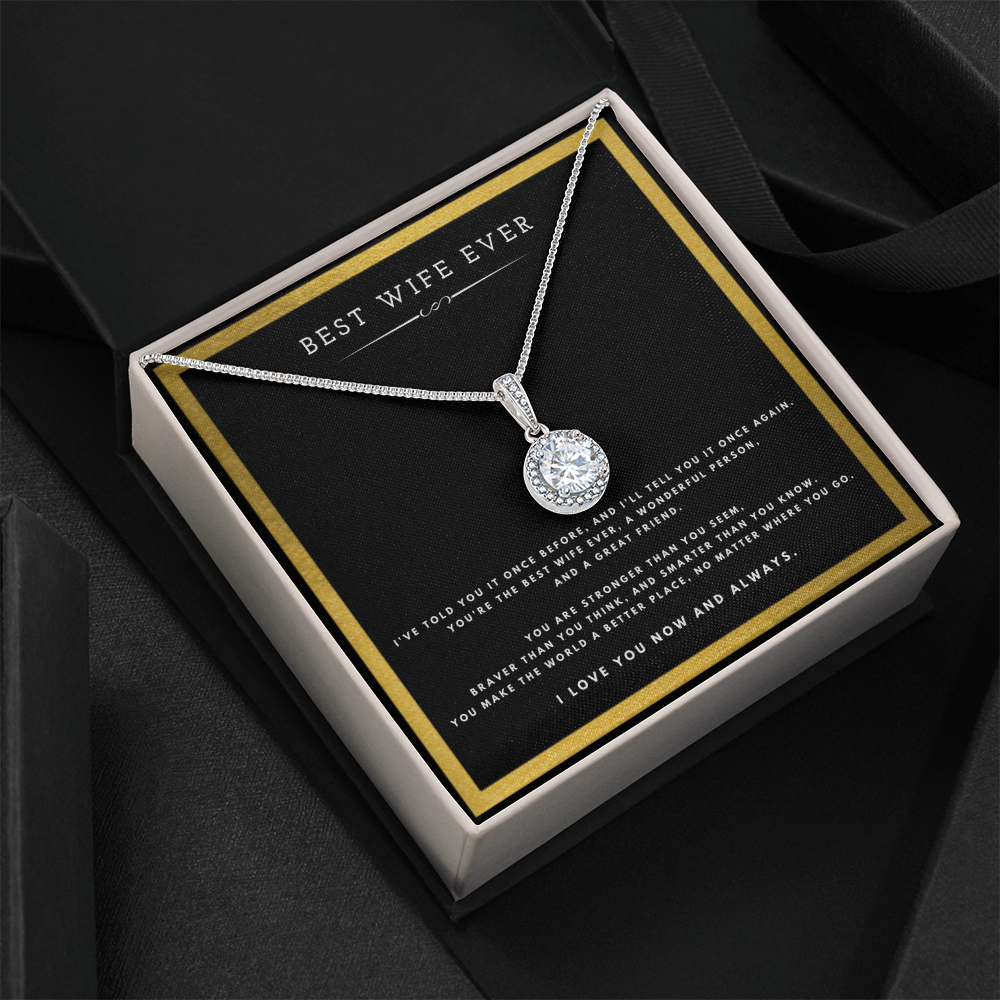 Best Wife Ever Anniversary Message Card Jewelry Eternal Hope Necklace Gift From Husband for Valentines Day Birthday Present, Christmas Gifts For Wife by Best Gifts 305