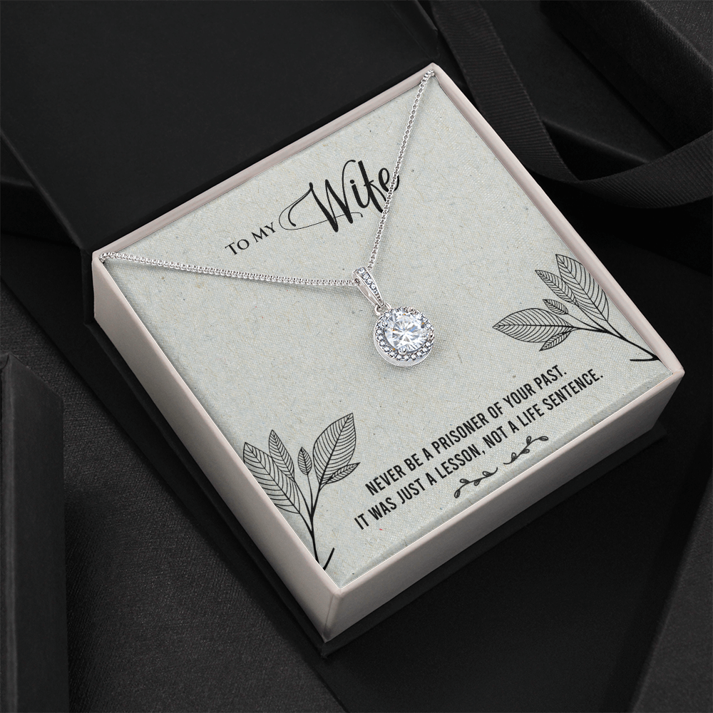 Husband to Wife Gift, Eternal Hope Necklace To My Wife, Wedding Anniversary Gift For Wife, Message Card Jewelry For Wife
